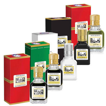 Swiss Arabian Jannat ul Firdaus 9ml Attar Black, Red, Green & White Pack of 4 - Just Attar